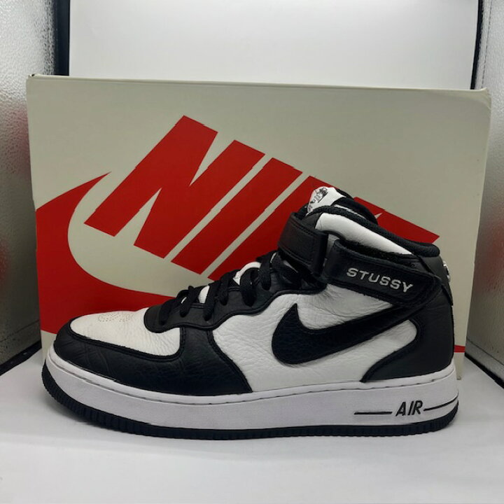 楽天市場】NIKE 22ss STUSSY AIR FORCE 1 MID 28.5cm Light Bone Black 