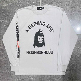 A BATHING APE 25ss NEIGHBORHOOD L/S TEE SIZE-L アベイシングエイプ×ネイバーフッド 長袖Tシャツ BAPE 南堀江店【中古】