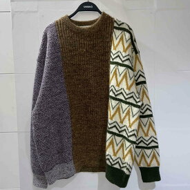 MISTER GENTLE MAN MIX PATTERNED KNIT Size-L MGT-KN10 ミスタージェントルマン ミックス パターン ニット セーター 南堀江店【中古】