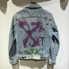 OFF-WHITE 19AW SLIM DENIM JACKET SIZE-S OMYE005E19386045 オフホワイト スリムデニムジャケット 心斎橋店【中古】