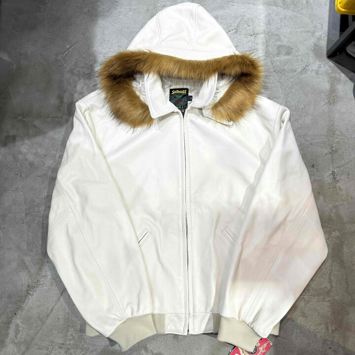 楽天市場】SUPREME x Schott 24ss Hooded Leather Bomber Jacket L 