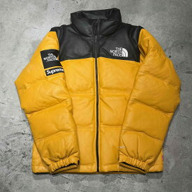SUPREME x THE NORTH FACE 17aw LEATHER NUPTSE JACKET Size-S シュプリーム ノースフェイス レザー ヌプシ ダウン 心斎橋店【中古】