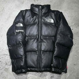 SUPREME x THE NORTH FACE 17aw LEATHER NUPTSE JACKET Size-S シュプリーム ノースフェイス レザー ヌプシ ダウン 心斎橋店【中古】