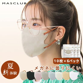 MASCLUB 3D立体マスク 60枚 3層構造　耳が痛くない快適 フリーサイズ かわいいバイカラー耳紐 小顔効果 不織布 3D構造 くちばし カラーマスク デザイン不織布マスク おしゃれマスク 大人用 除菌 ファッションマスク HSF ベビーピンク 血色マスクくちばし 小顔効果 マスク