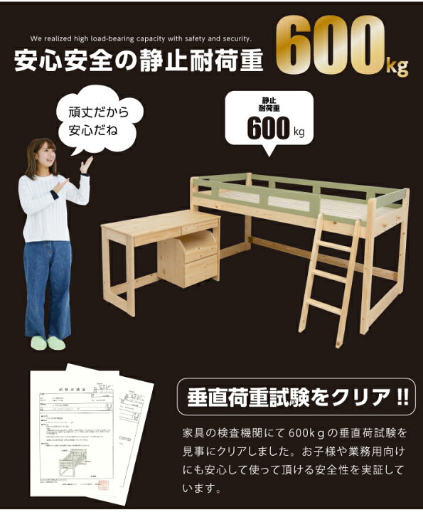 楽天市場】【耐荷重600kg】システムベッド ロータイプ 学習机 システム 