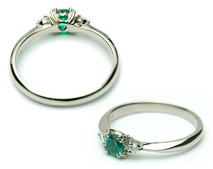 楽天市場】K18 18金 リング エメラルド リング 中石 約3.6mm 脇石は  