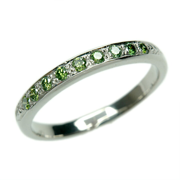 楽天市場】K18 18金 リング グリーンダイヤモンドリング 0.18ct  