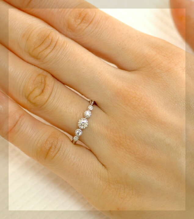 楽天市場】K18 グラデーション ダイヤモンド リング 0.25ct 18金 