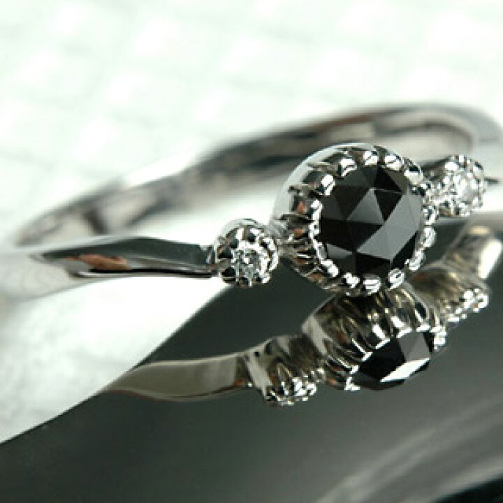 楽天市場】K18 リング ローズカット ブラック ダイヤモンド4.0mm  