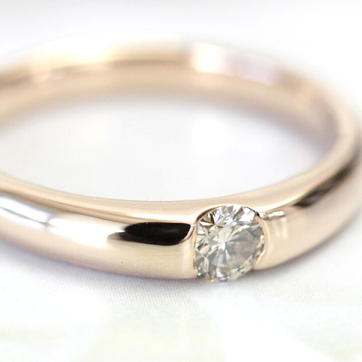楽天市場】K18 ダイヤモンド リング 0.15ct シャンパンカラー ブラウン 