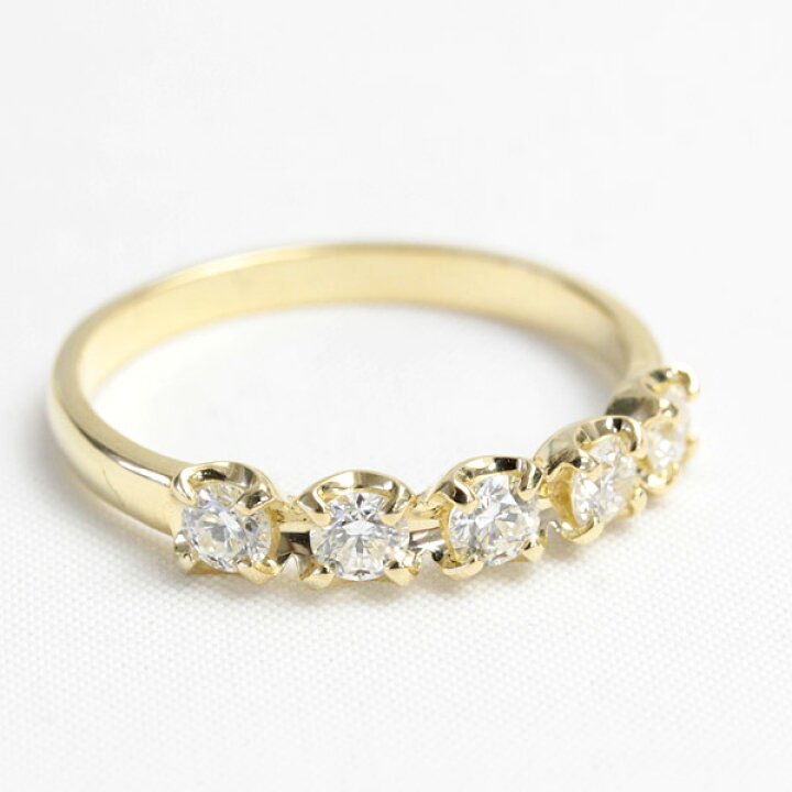 楽天市場】K18 ダイヤモンド リング 0.5ct 0.5カラット 5石 H&C SI  