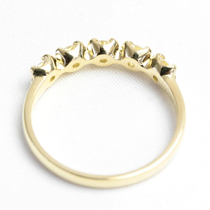 楽天市場】K18 ダイヤモンド リング 0.5ct 0.5カラット 5石 H&C SI 