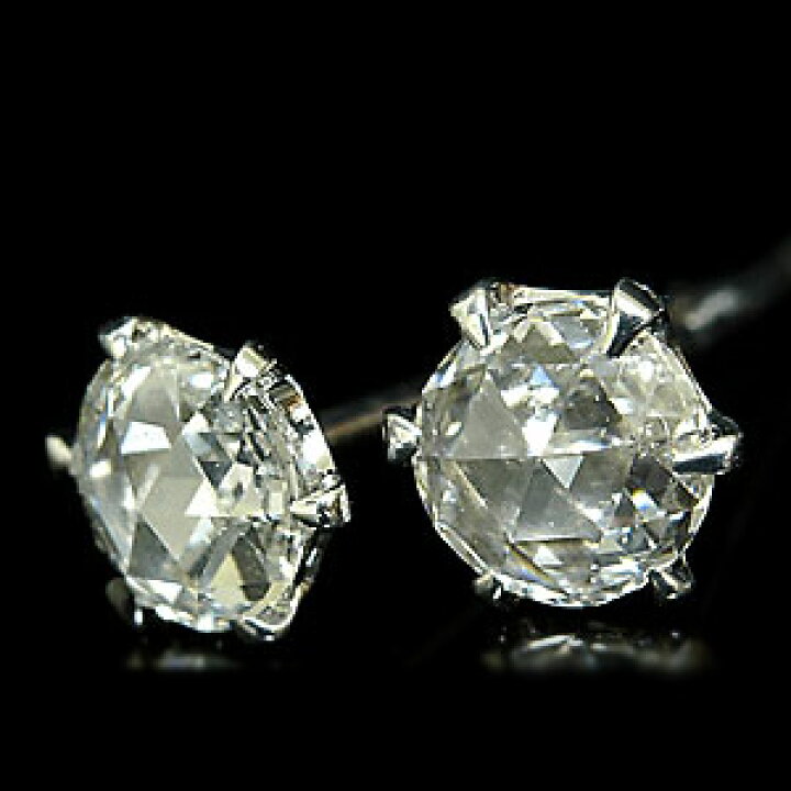 楽天市場】K18 ローズカットダイヤモンドピアス 4.0mm : ジュエリー  