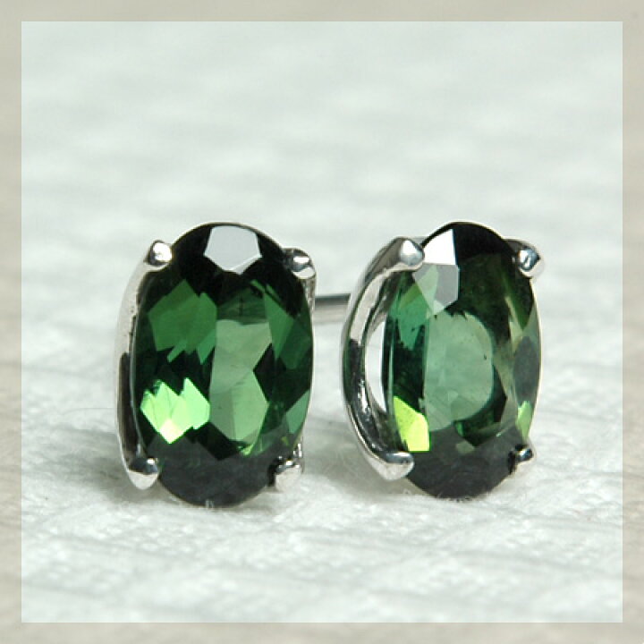 楽天市場】K18 グリーントルマリン ピアス 4.0mm×6.0mm : ジュエリー 