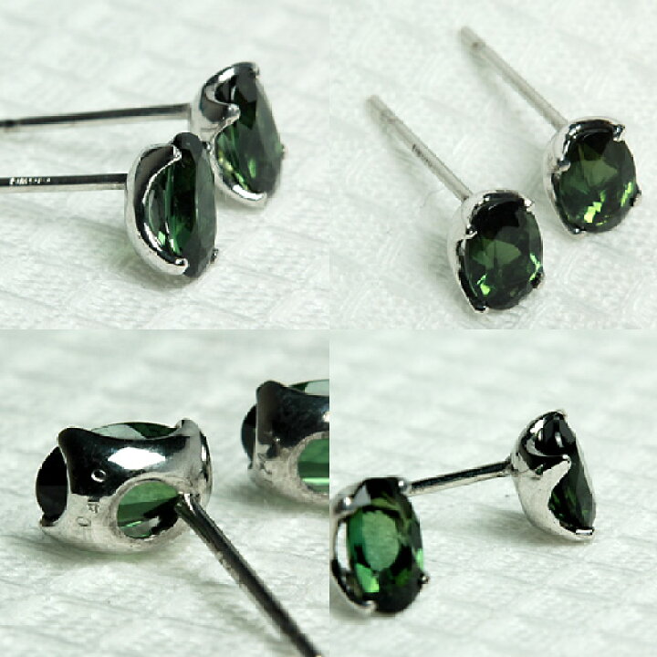 楽天市場】K18 グリーントルマリン ピアス 4.0mm×6.0mm : ジュエリー 
