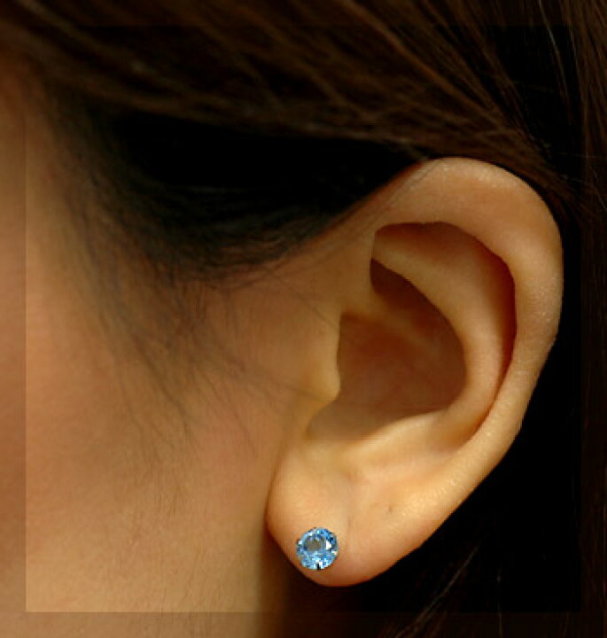 楽天市場】プラチナ900 ブルートパーズ 5.0mm ピアス : ジュエリー 