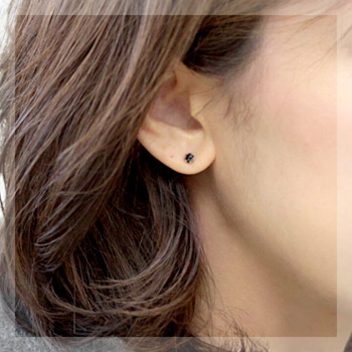楽天市場】プラチナ ブラックダイヤモンド ピアス 0.5ct ローズカット 