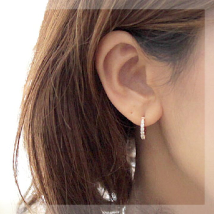 楽天市場】ダイヤモンド ピアス K18 ハーフエタニティ ダイヤモンド  