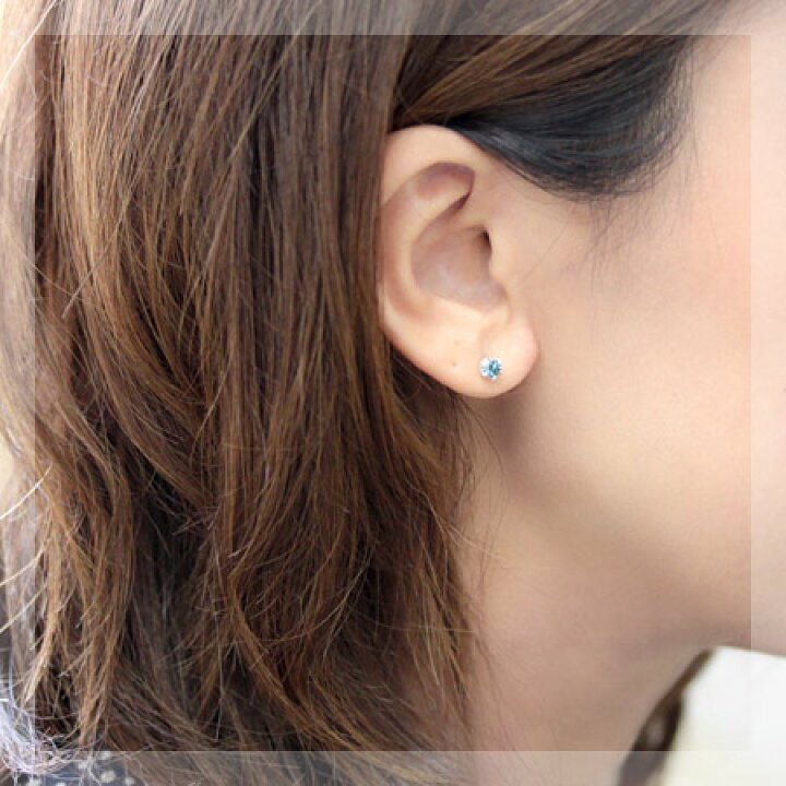 楽天市場】K18 SIクラス品質 ブルーダイヤモンド 0.3ct ピアス ブルー 