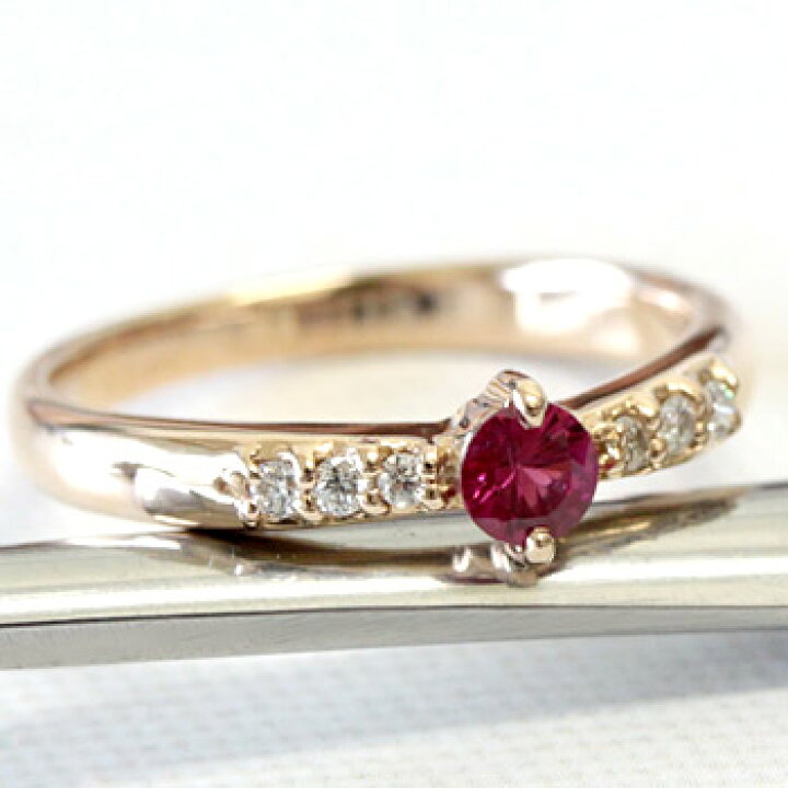 楽天市場】K18 18金 リング 良質ルビー × ダイヤモンド リング  