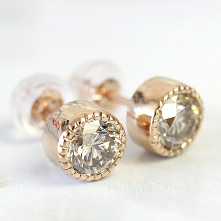 楽天市場】ダイヤモンド ピアス シャンパンブラウン ダイヤピアス1.0ct 