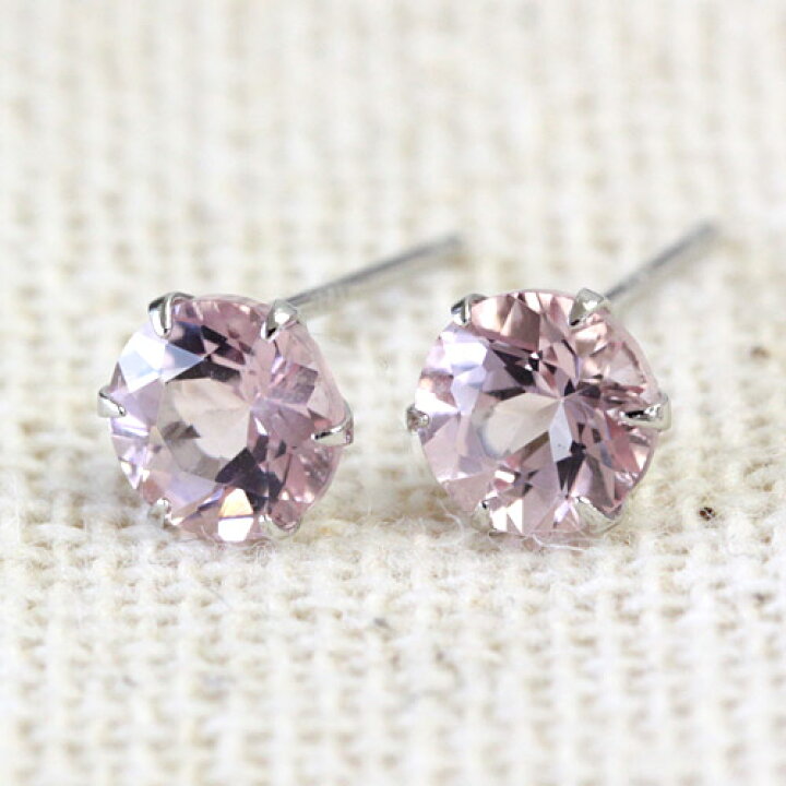 楽天市場】プラチナ900 モルガナイト ピアス 5.0mm プラチナ  