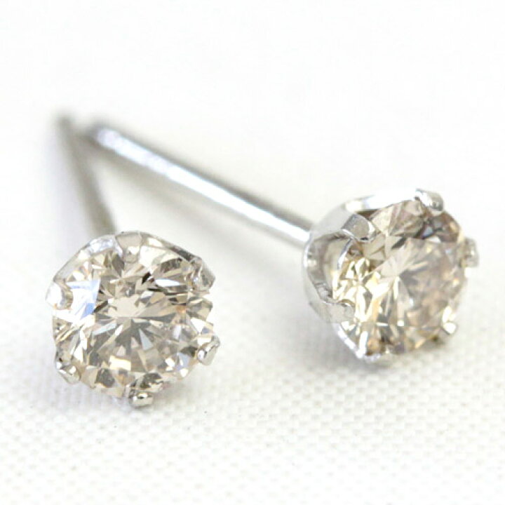 楽天市場】シャンパン ブラウンダイヤ ピアス0.3ct Pt900 K18 プラチナ 