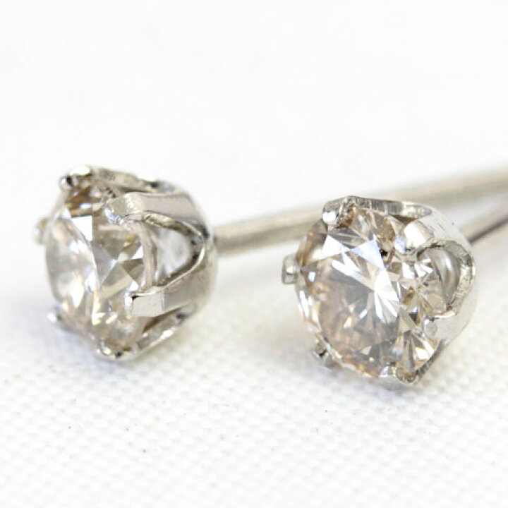 楽天市場】シャンパン ブラウンダイヤ ピアス0.3ct Pt900 K18 プラチナ 