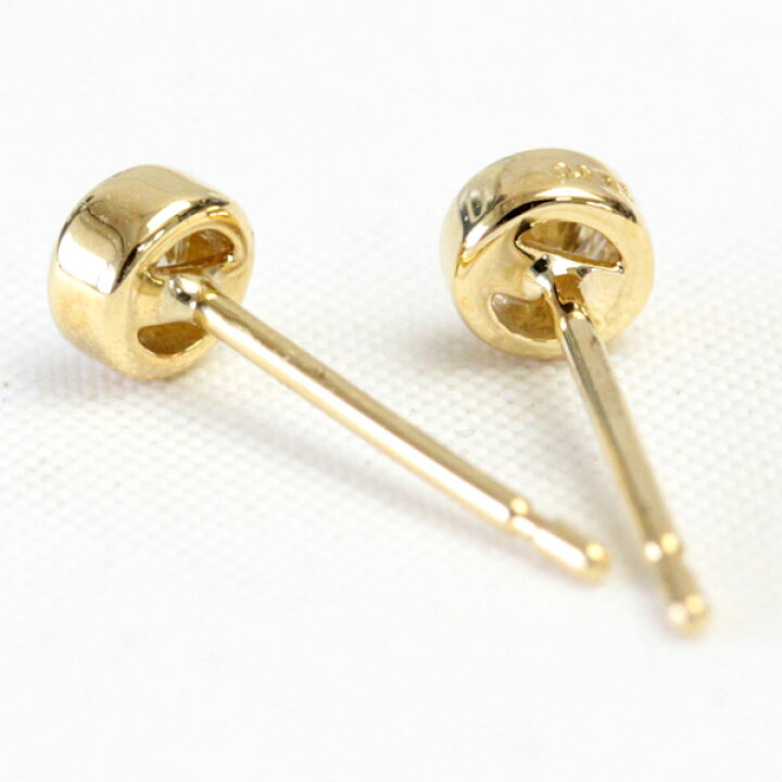 楽天市場】K18 ダイヤモンド ピアス 0.15ct フクリン ベゼル 