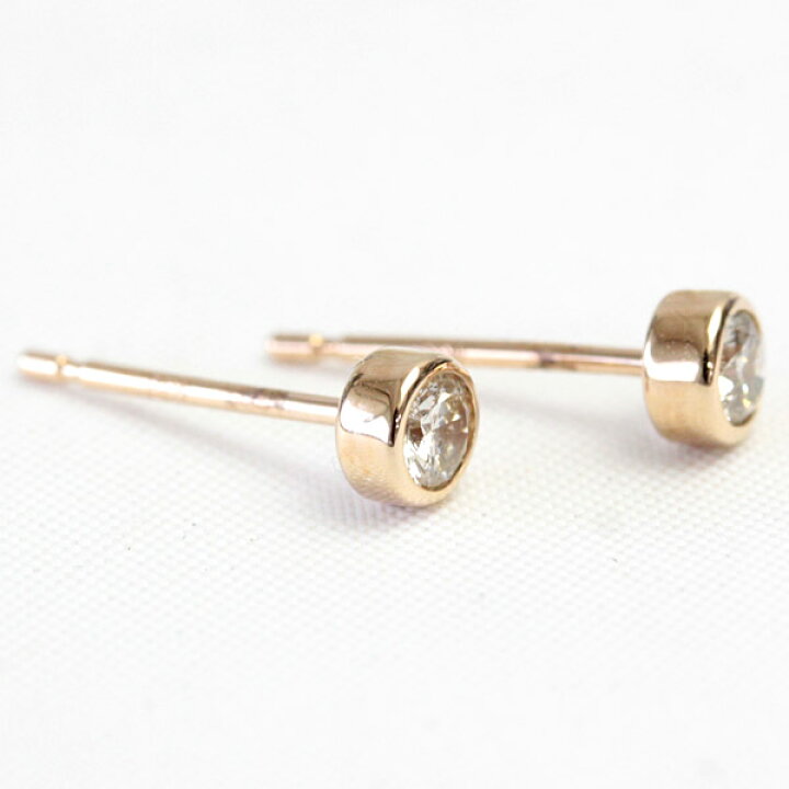 楽天市場】K18 ダイヤモンド ピアス 0.15ct フクリン ベゼル