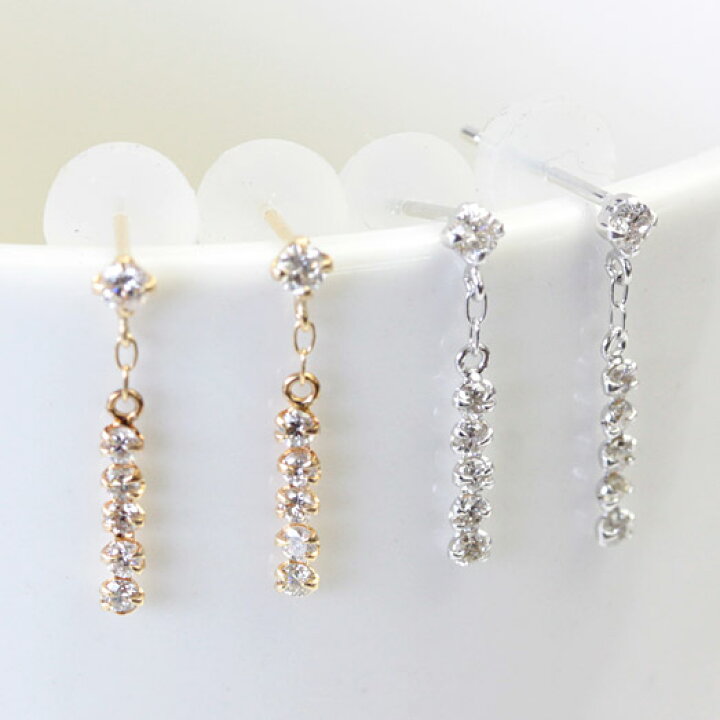 楽天市場】K18 ピアス ダイヤモンド 0.2ct 12石 WG YG ダイアモンド 