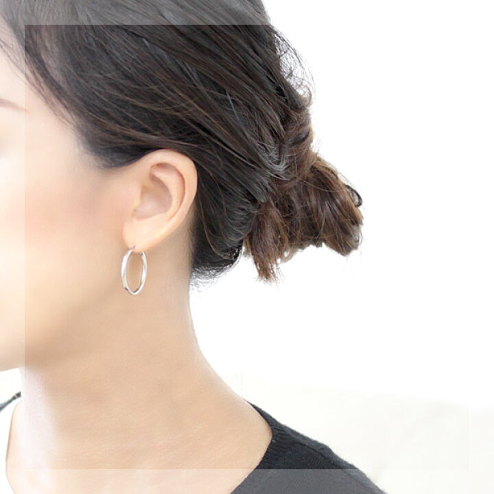 楽天市場】ピアス プラチナ フープ ピアス 2.0mm×25mm pt900 フープ  
