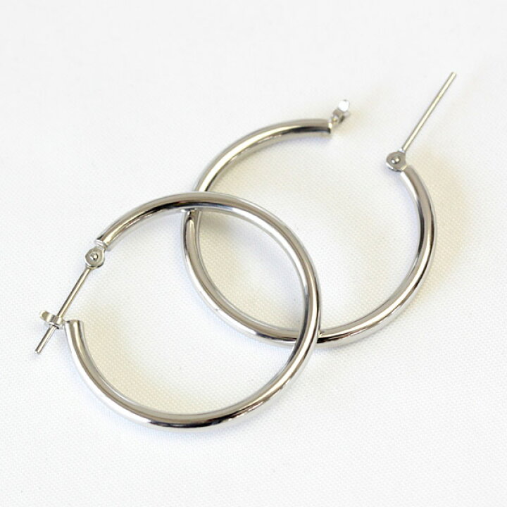 楽天市場】ピアス プラチナ フープ ピアス 2.0mm×25mm pt900 フープ  