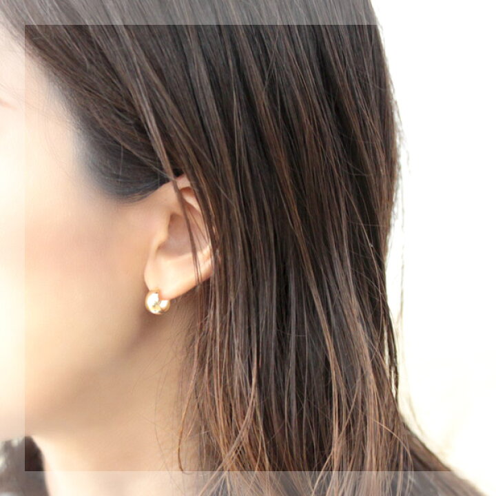 楽天市場】フープピアス K18 7mm×10mm クロッシング ピアス 18K 18金 