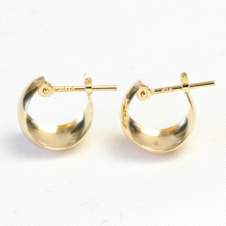 楽天市場】フープピアス K18 7mm×10mm クロッシング ピアス 18K 18金 
