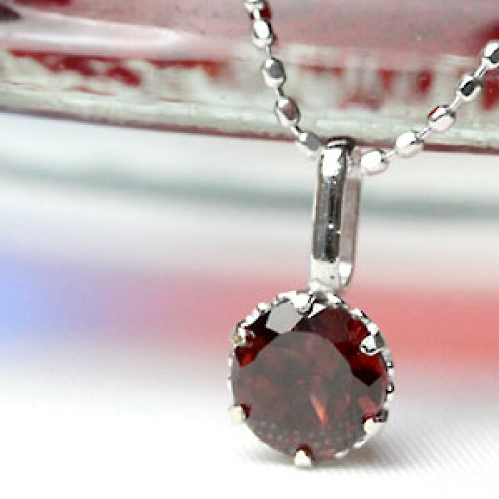 楽天市場】ガーネット ペンダントトップ 5.0mm K14ホワイトゴールド  