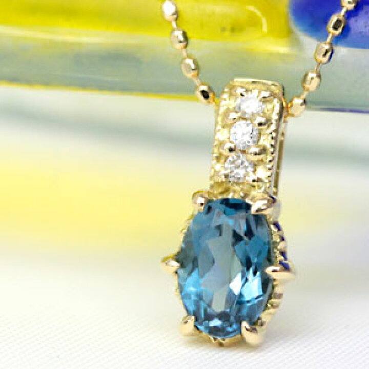 楽天市場】K18 ロンドンブルートパーズ 4.0mm×6.0mm ペンダントトップ 