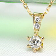 K18 ダイヤモンド 0.12ct ミルククラウン ペンダントトップ 無色透明F-Gカラー、SIクラス品質