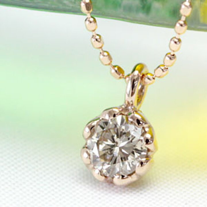 楽天市場】K18 シャンパンカラー ブラウンダイヤ ネックレス 0.2ct 一 