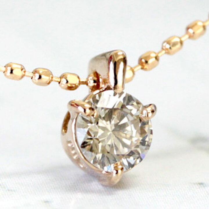 楽天市場】K18 シャンパンカラー ブラウンダイヤ ネックレス 0.2ct 一 