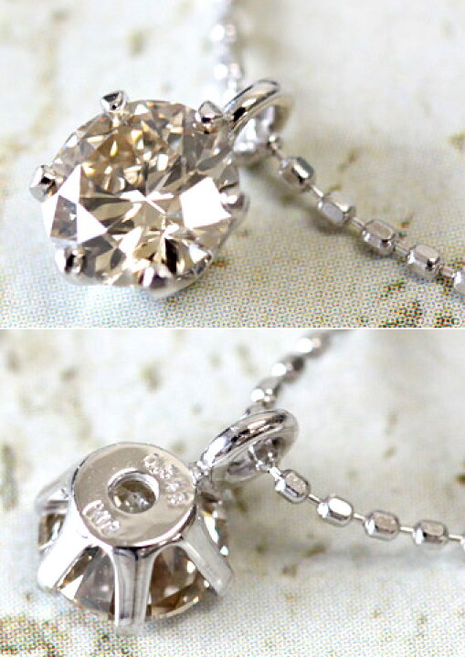 楽天市場】K18 シャンパンブラウン ダイヤモンド 0.5ct ペンダント 
