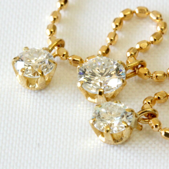 楽天市場】K18 ダイヤモンド ステーション ネックレス 0.5ct 無色透明F 