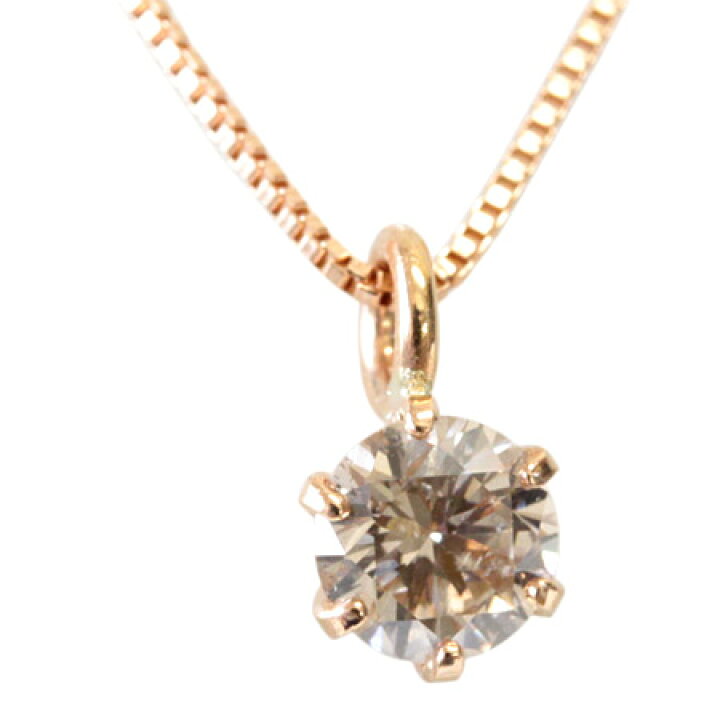 楽天市場】K18 シャンパンカラー ブラウンダイヤ ネックレス 0.2ct 