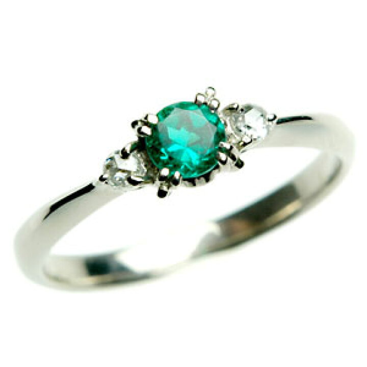 楽天市場】K18 18金 リング エメラルド リング 中石 約3.6mm 脇石は  