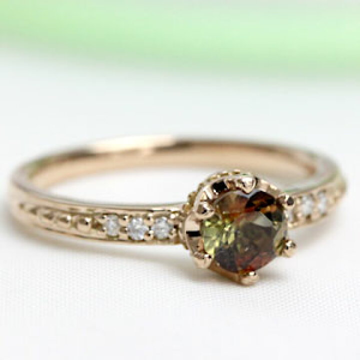 楽天市場】K18 18金 リング アンダリュサイト × ダイヤモンド リング  