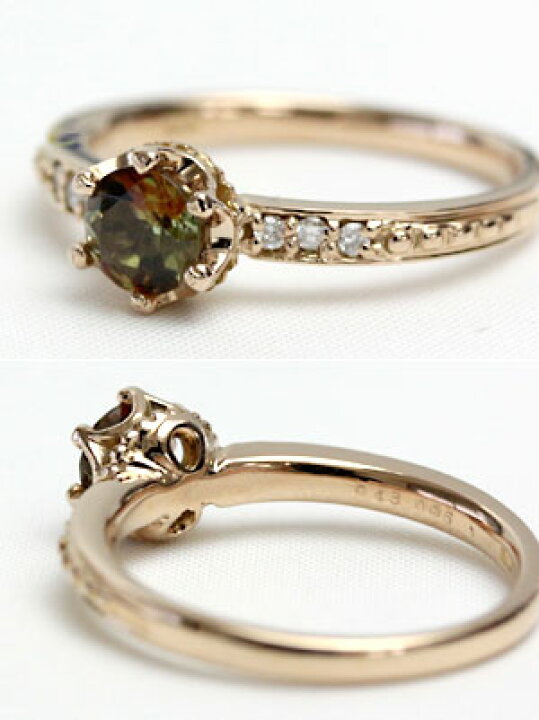 楽天市場】K18 18金 リング アンダリュサイト × ダイヤモンド リング  