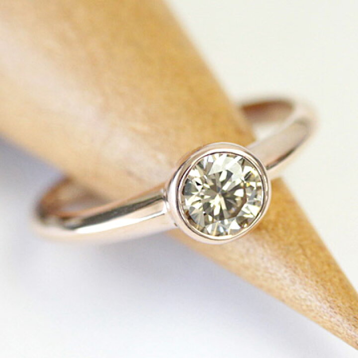 楽天市場】ライトブラウン ダイヤモンド リング 0.5ct K18 18金 リング  