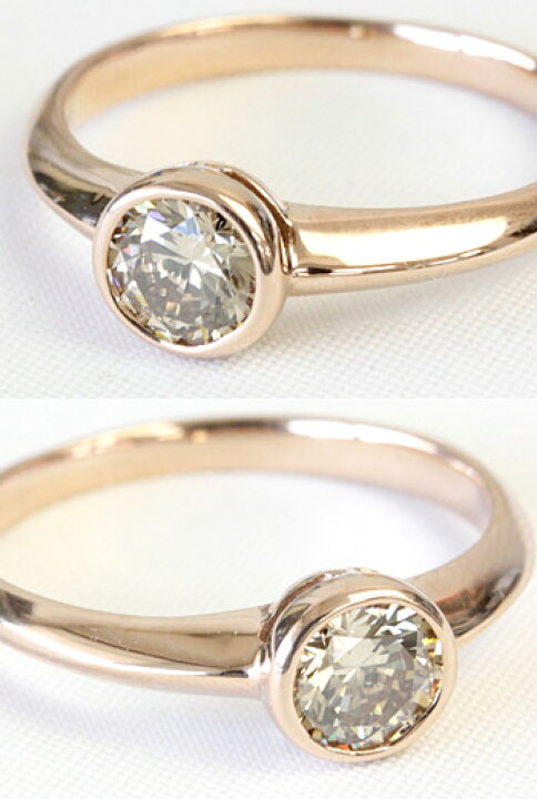 楽天市場】ライトブラウン ダイヤモンド リング 0.5ct K18 18金 リング  