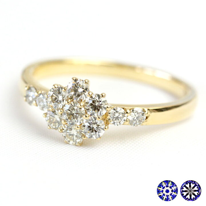 楽天市場】K18 H&C シャンパンカラー ブラウンダイヤ リング 0.5ct 