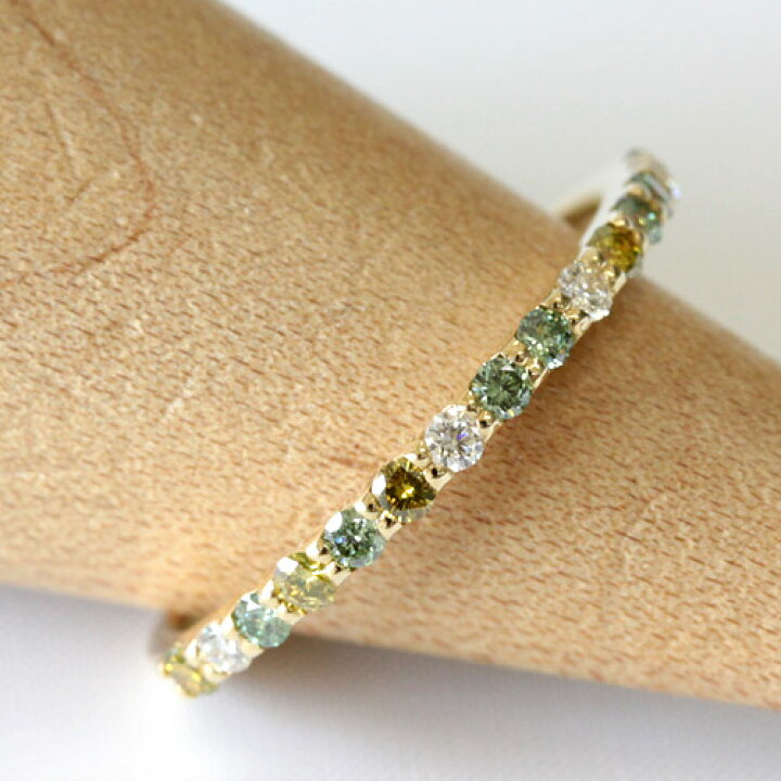 楽天市場】K18 マルチカラー ダイヤモンド エタニティリング 0.25ct 18  